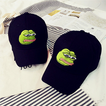 kaonoshi:Cartoon Frog Embroidery Curved Baseball CapDiscount Code : spring15off (15% off)