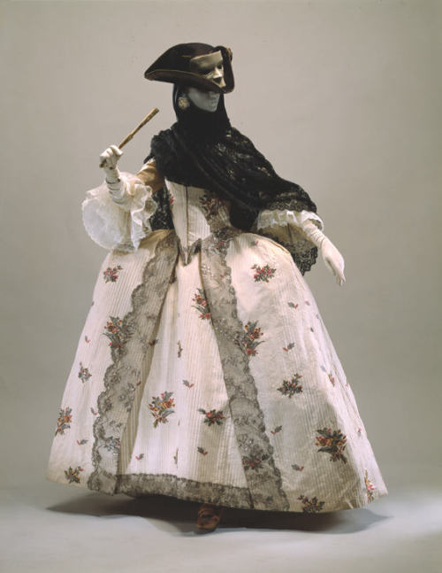 Robe A La Franaise And Masquerade Accessories, Ca. 1765-70