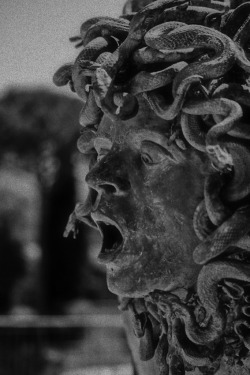 tierradentro:  Medusa sculpture (c. 2nd century AD) at Hadrian’s Villa, Tivoli, Italy.