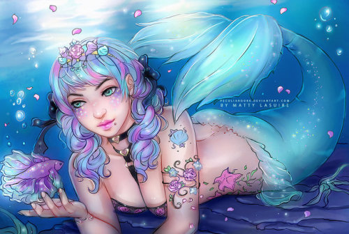 XXX pastelgothling:  Pastel Mermaid by PeculiarDork photo