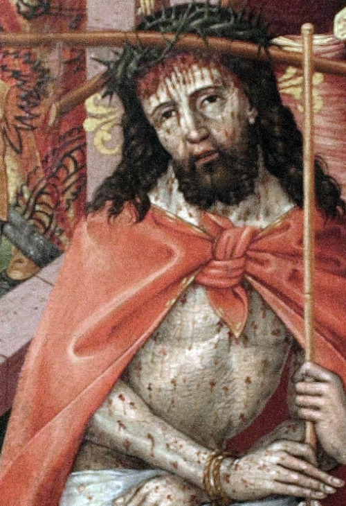 Hans Raphon - Man of Sorrows (1499). Detail.