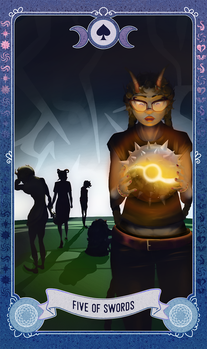 act6tarotproject: THE ACT 6 TAROT ANTHOLOGY: THE MINOR DECK (FIVES) Five of Wands