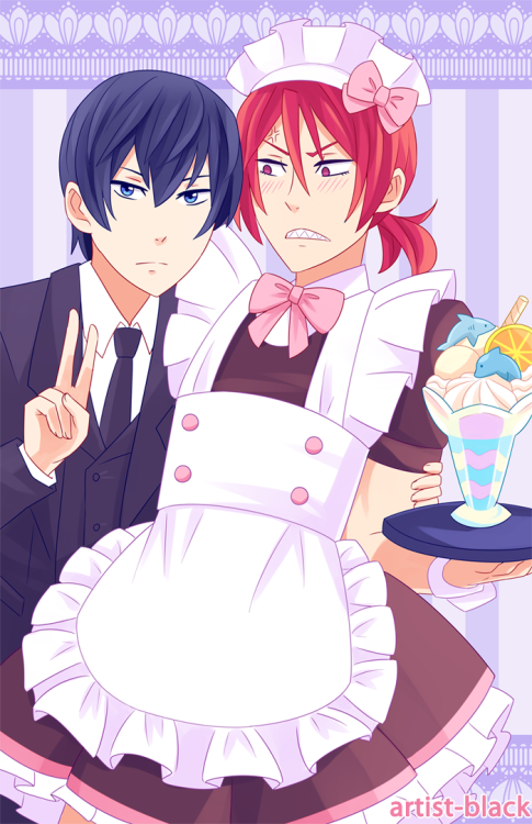 artistblack:I can’t believe it took me this long to draw Rin in a maid outfit IT’S FREAKIN CANON. I 