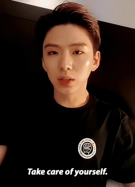 kihyuns: sweetheart ♡ [gifset of Kihyun from Monsta X. in the first gif he says “Take car