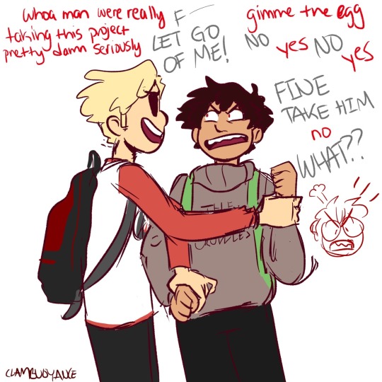 clambuoyance:  Dave and Karkat are assigned as partners in their egg project. Typical shenanigans ensue. A bond is formed.