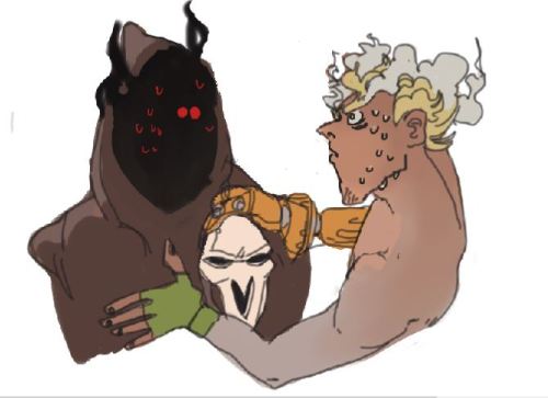 kawaiisideboob:doodles from today of reaper being fucking stupid