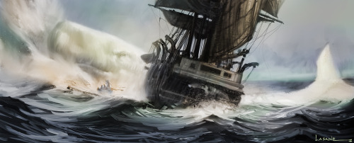 afterhoursanimationschool:Concept Art for Dreamwork’s Cancelled Film Moby Dick by Paul Lasaine
