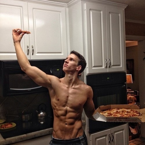 Two of my favourite things in one: hot guys and yummy pizza…