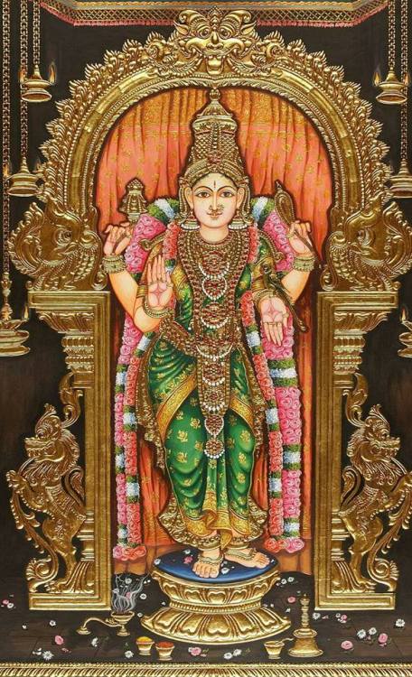 Parvati, tanjore painting