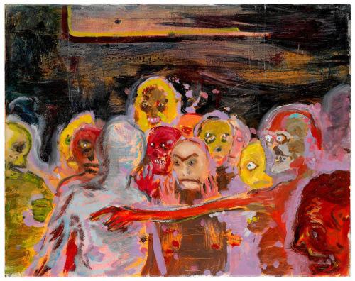thunderstruck9:Daniel Richter (German, b. 1962), Fans, 2009. Oil on canvas, 40 x 50 cm.