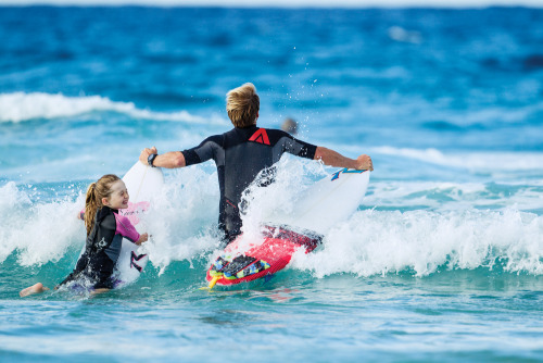 Sierra and Josh Kerr. Pro surf lessons.photog jimmicane via surfing 