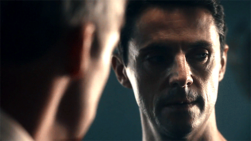 Matthew Goode as Matthew Clairmont in the A Discovery of Witches S3 trailer.It’s all side-eyes and g