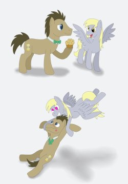 allonsos-evil-lair:  For the Birbistheword mating dance contes on deviantartHere we can observe a male earth pony attempting to woo a female pegasus. In the fashion of earth pony courtship, he presents her with a gift that he has made. She seems to be