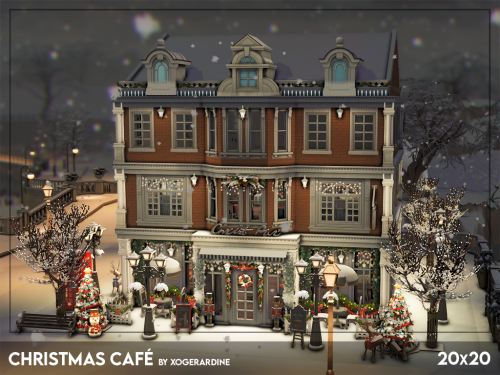 Christmas Cafe (NO CC)  Cozy, Christmas-ready cafe for your sims to enjoy! » 20x20 » lot