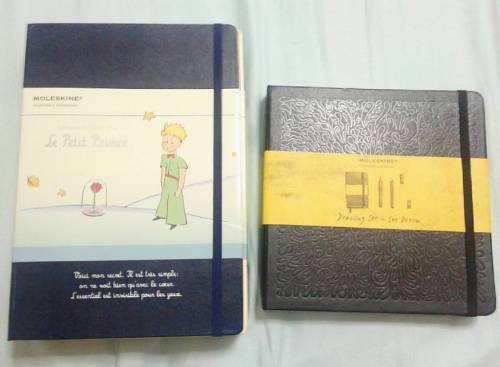 Extremely happy and intimidated to use these coz they are so beautiful. #moleskine #thelittleprince 