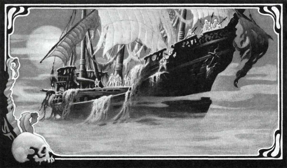 Ghost ship (Stephen Fabian, Ravenloft module RA2: Ship of Horror, TSR, 1991)