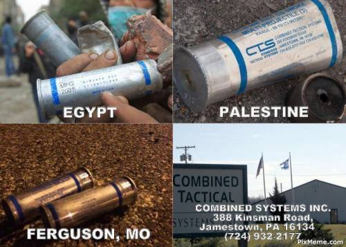 israelwc:The same US company makes the tear gas used to repress Ferguson, Palestine, Bahrain, &a