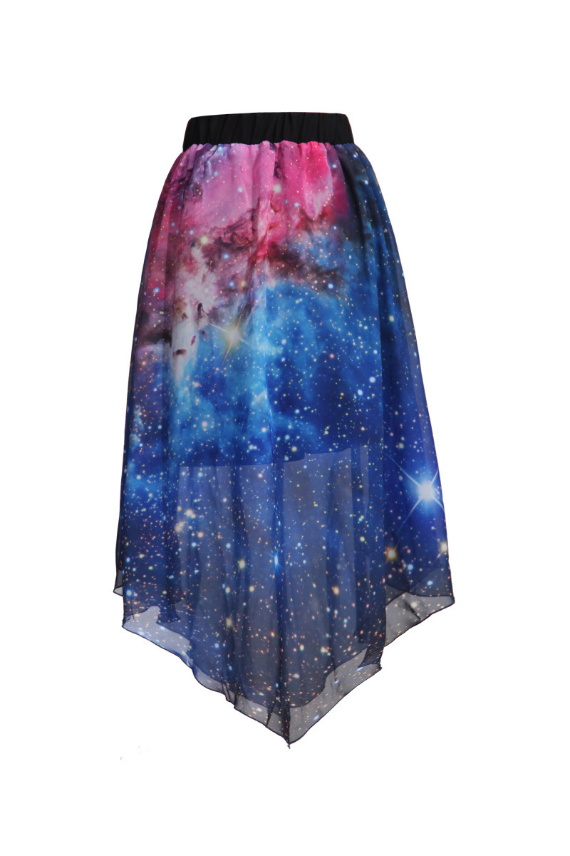 shop-cute:  shopbabydollwigs:  Asymmetrical Galaxy Skirt - $20  You can use the code