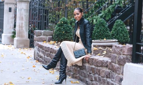 Courtney Racquel Rhodes in Tom Ford over the knee boots 