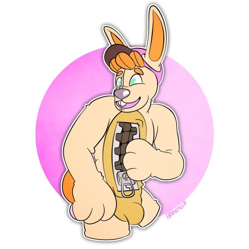 spacepupx:Harvey.My rabbit fursona as an inflatable and a plushsuit.Never drawn alternative furries before so this was fun.