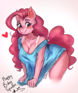 spindlesx:  curlysartworld: Im late but Happy birthday Spindlesx She’s so gorgeous &lt;3 The nightwear and her hair, man that’s a babe.You really outdid yourself on this one, this is such a nice look for her. I adore it~  c: