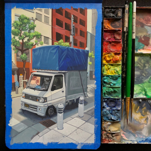 Osaka 2018. Another small truck from our trip to Japan in the spring. #holbeingouache #stillmanandbi