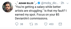adamtots:  sheephorns: the real reason i hate adam ellis / adamtots  not just “uuuuhuuu dont shit on repetitive styles” but the fact he’s a prick, refuses to admit to literally copypasting and blocking for / deleting constructive criticism or being