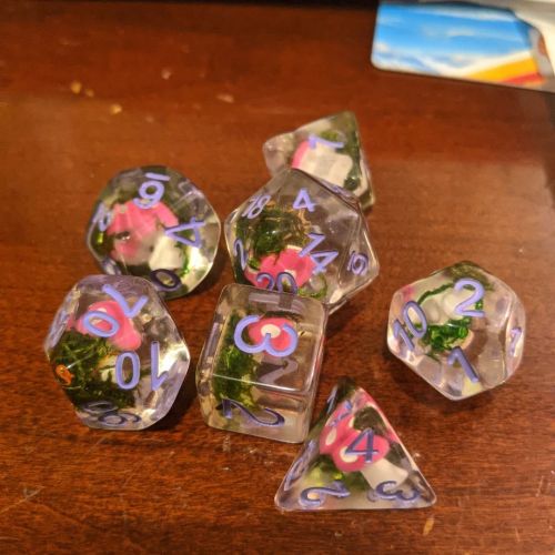 Three of the new sets of dice I ordered from @brycesdice and I&rsquo;m in love! Can&rsquo;t 