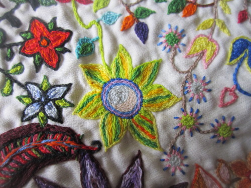 Details from the table runner I’m currently embroidering, Pt. 1