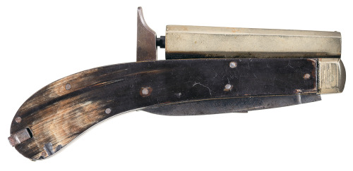 James Rodgers folding knife and percussion pistol, 19th century.