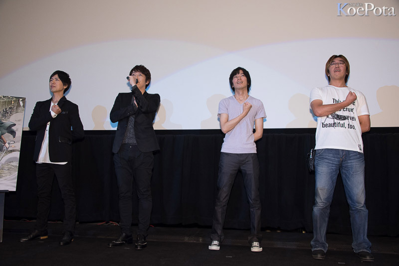 Kamiya Hiroshi (Levi), Ono Daisuke (Erwin), Isayama Hajime, and Araki Tetsuro made