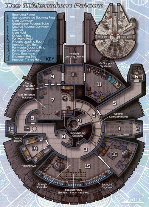 syfycity:  The Millennium Falcon Mapped