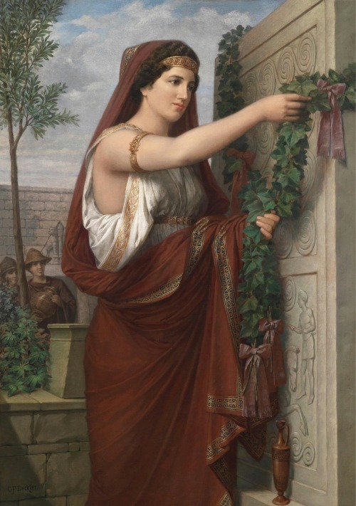 silenceforthesoul:Carl Friedrich Deckler, 1838-1918Vestal Virgin with Wreath of Ivy, n/d, oil on can