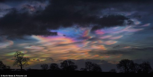 sixpenceee: They may look like an Impressionist masterpiece, but these rare nacreous clouds have bee