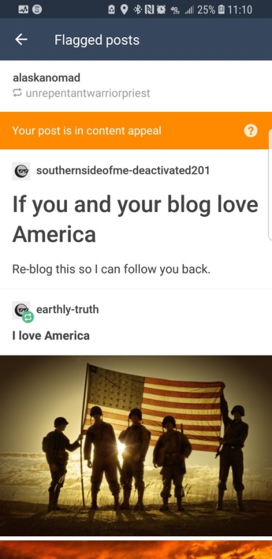 alaskanomad:  alaskanomad:  Loving America is now explicit and must be appealed…. @southernsideofme @southernsideofme2 @unrepentantwarriorpriest   Reblogging because this is bullshit. Probs targeted because they think I’m a scary Republican…. wtf.