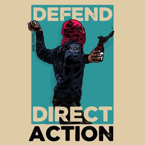  “Defend Direct Action" Graphic by Amam Posters 