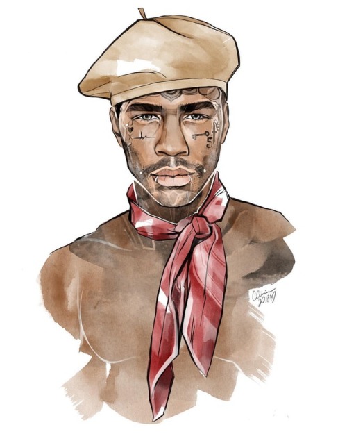 Man crush Monday illustration of the stunning artist, activist and model @the_yvesdropper . I had to