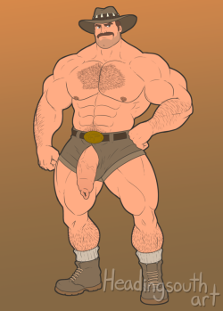 headingsouthart: the beast from down under (or insert better Aussie pun here) Saxton Hale _ You can support me on Patreon if you want for all the cummies &gt;:3 