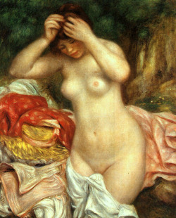 artbeautypaintings:  Bather arranging her