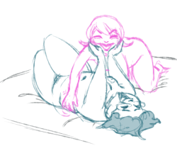 iseenudepeople:    Jane is most DEFINITELY ticklish, and Roxy most DEFINITELY takes advantage of that. 