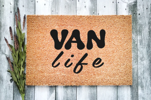 Our Van Life coir mat evokes feelings of the nomadic life of freedom, of the open road, carefree day