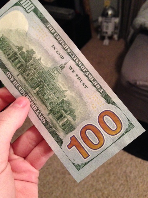 shadogal94:  dreamerofderse:  so my mom brought home one of the new 100 dollar bills   I’m looking at it like “yeah this looks kinda cool” but then you flip it over and  it looks like it has fucking wordart on it   They literally fucking used WordArt