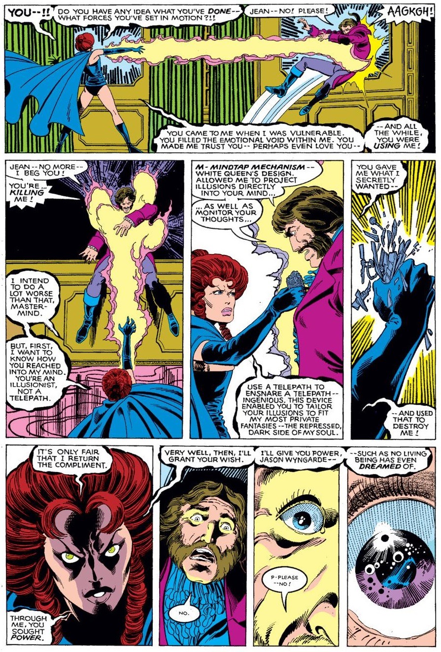 Panels of Interest — Phoenix vs. Mastermind. [from Uncanny X-Men...