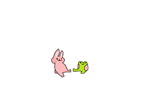 milfwanda:petewave: they [image id; a minimalist drawing of a pink rabbit and a green frog with pink