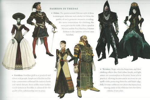 costumecommunityservice:  Scans from World of Thedas courtesy of hyperbali! You guys, Dragon Age has got its fashion together at last I’m so happy :’) Just you wait, there’ll be oneeee NPC in an outfit from DA:O just to spite me. 