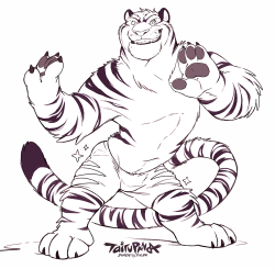 tulerarts:  I drew a glitter tiger for myself,