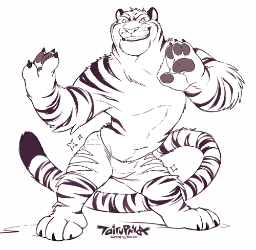 tulerarts:  I drew a glitter tiger for myself, and you guys too, I guess! These tigers tho… 