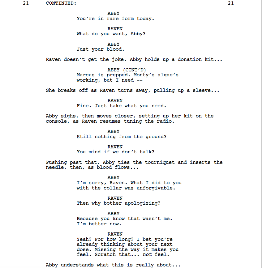 From Script to Screen: 601 “Sanctum” Scene 2and second we have the amazing Paige Turco, Lindsey Morgan and Shannon Kook!