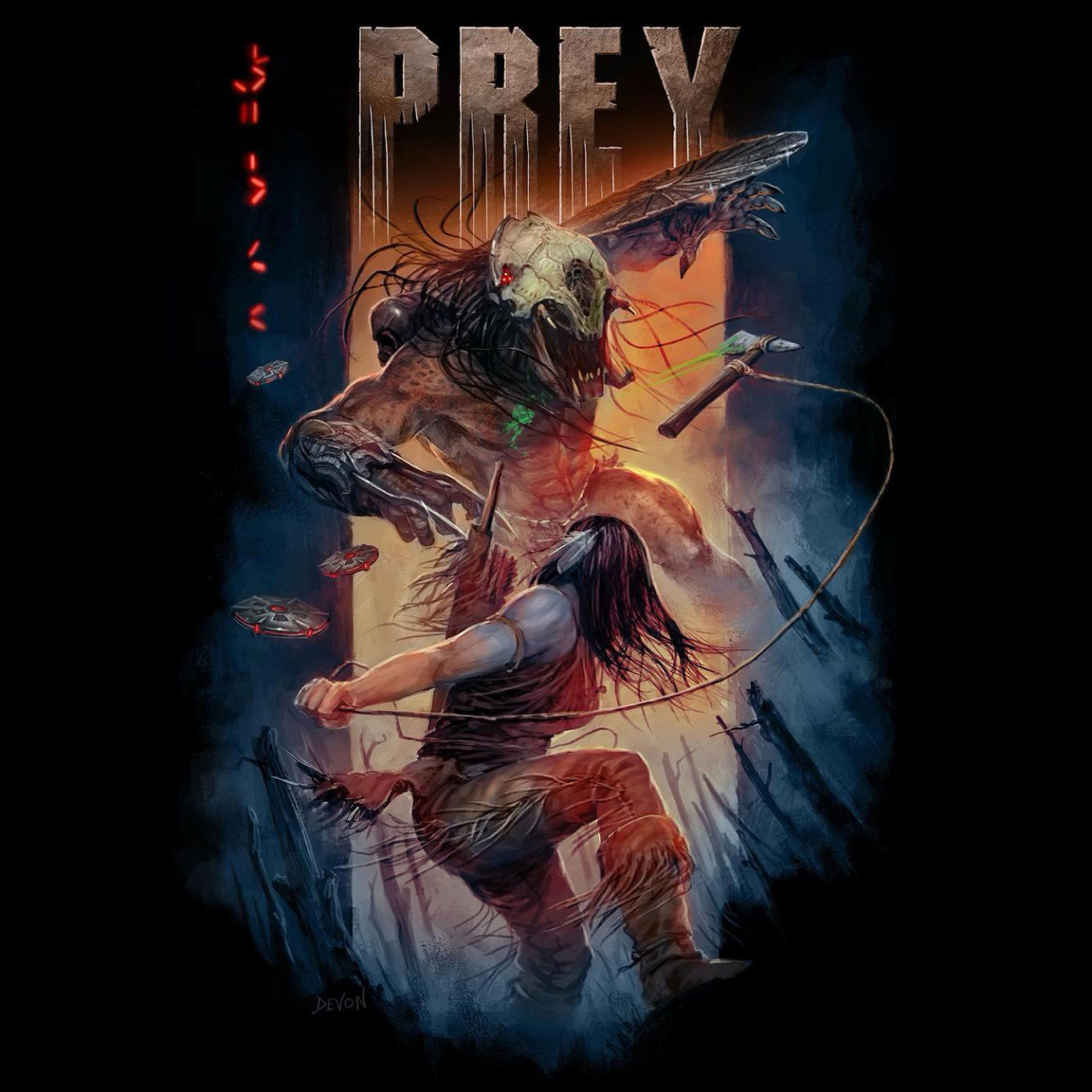 Prey: Now You Bleed - T-Shirt | Color: Black | Size: 3X by Cavitycolors