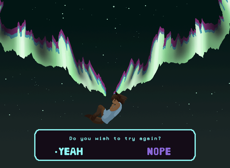 auroran-rpg:Do you wish to try again?- YEAH NOPE auroran-rpg:Do you wish to try again?- YEAH NOPE